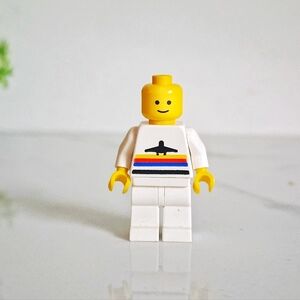 Rare Vintage LEGO Classic Town Airline Minifigure White Torso Rainbow Stripes
